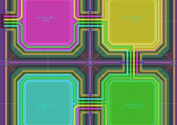 Layout example of a 2x2 photodiodes arrangement 